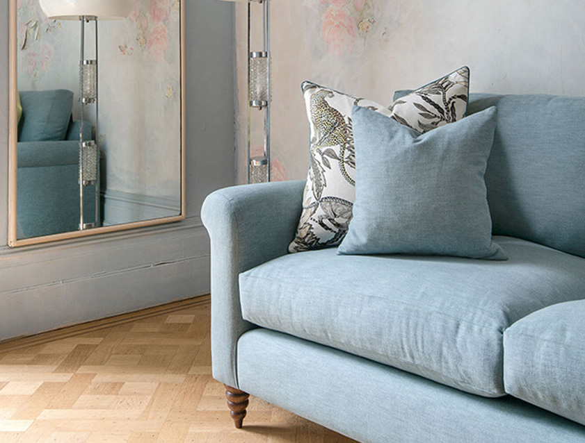 Apuldram Sofa in Clever Cotton Mix Mineral detail